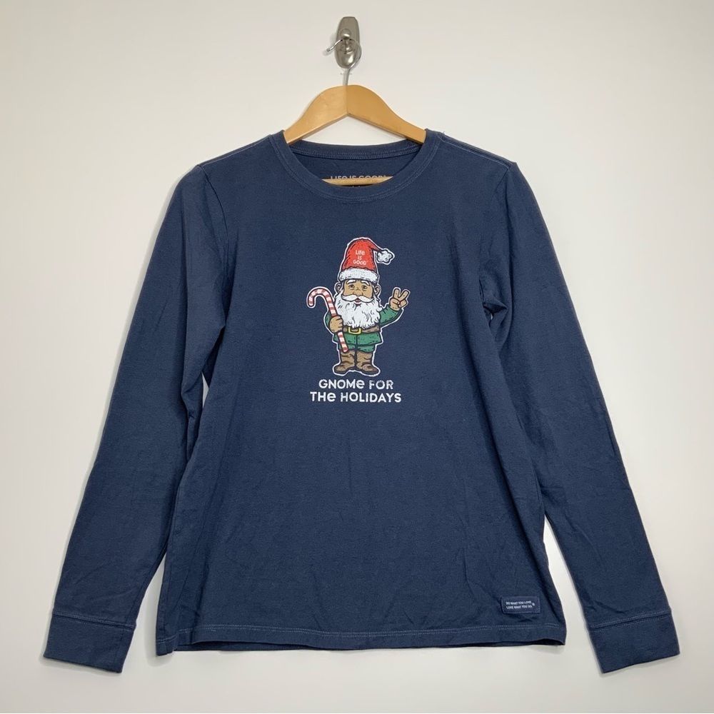 Life‎ is Good “Gnome for the Holidays” Crew Neck Crusher T-Shirt Women’s Medium.